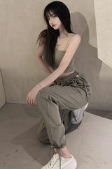 Rope Waist Casual Jogger Sweatpants