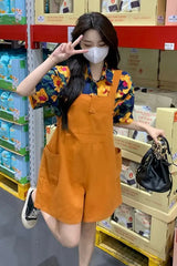 Cute Yellow Colors Wide Leg Romper Playsuits