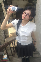 Short Sleeve Irregular Style Blouse Shirts