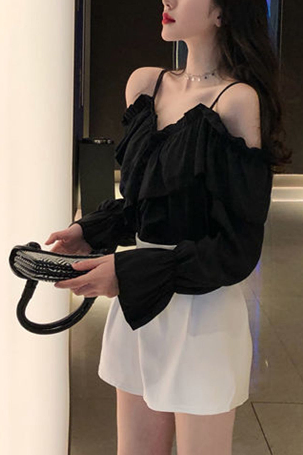 Sexy Off Shoulder Ruffles Blouse Shirts