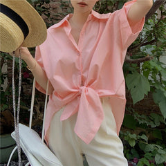 5 Colors Loose Oversize Solid Blouse Shirt