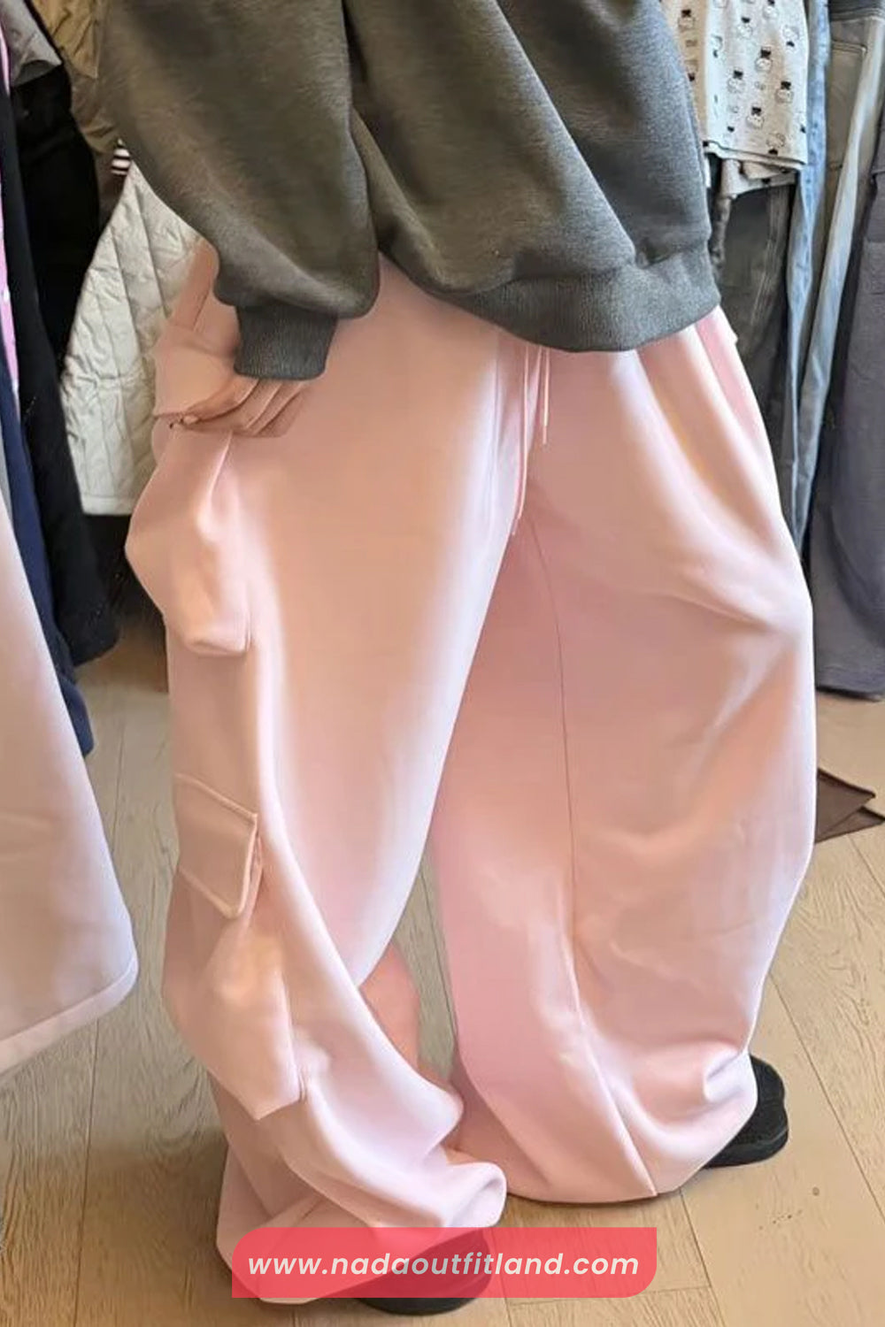 Loose Wide Leg Cargo Pockets Sweatpants