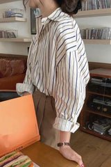 Long Sleeve Striped Office Blouse Shirts