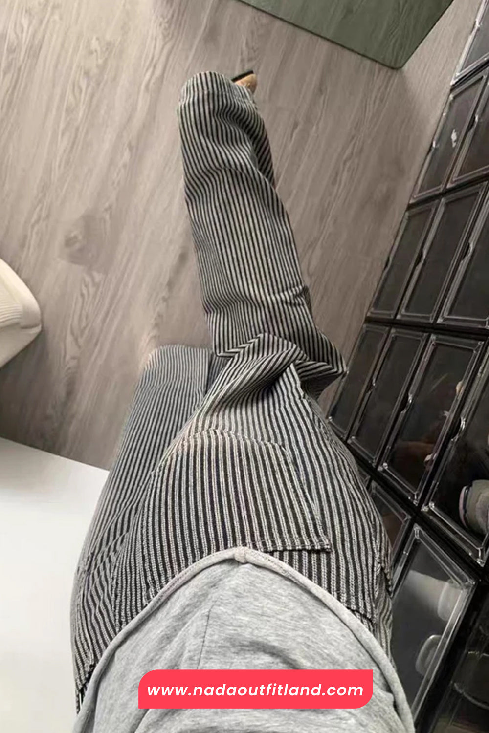 Loose Vintage Elegant Denim Striped Pants