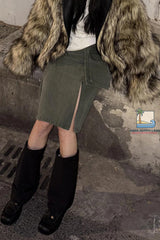 Sexy Split Asymmetrical Cargo Mini Skirts