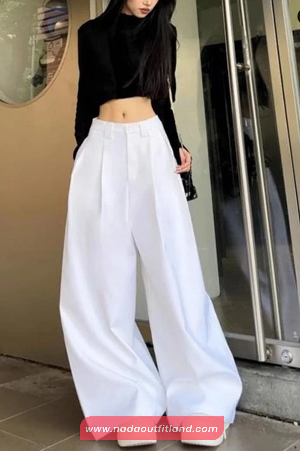 High Waist Loose Wide Leg Office Suits Pants