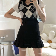 High Waist Sexy Mini Pleated Skirts