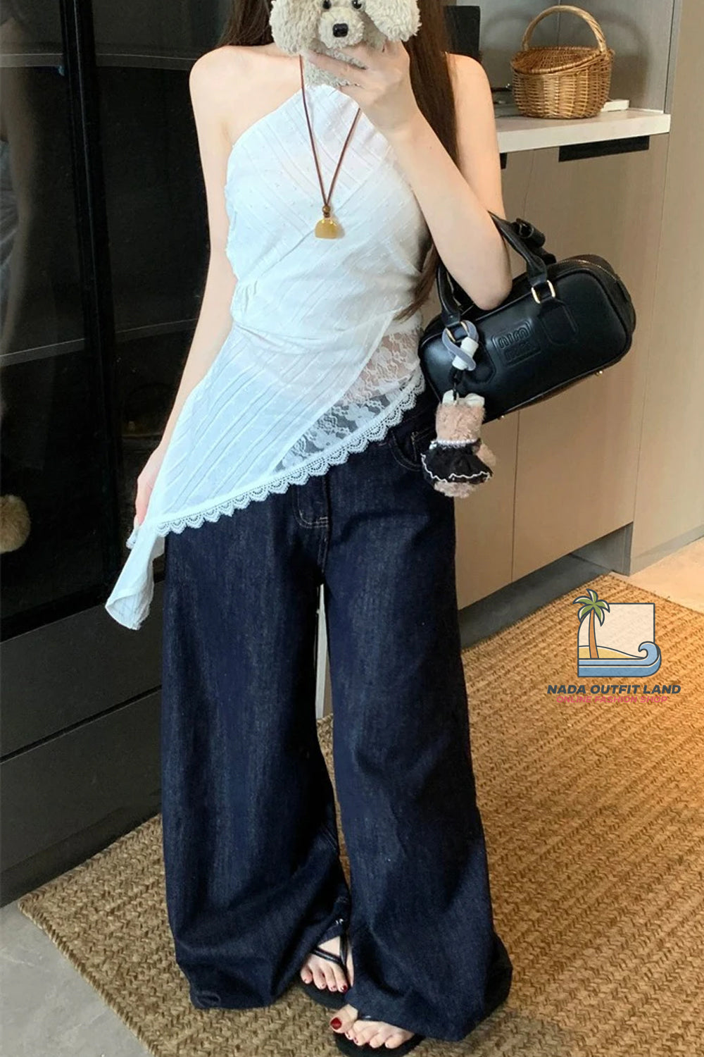 Sexy Lace Stitching Asymmetric Summer Crop Tops