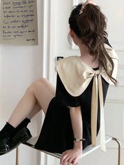 Cute Bow Doll Collar Retro Mini Dress