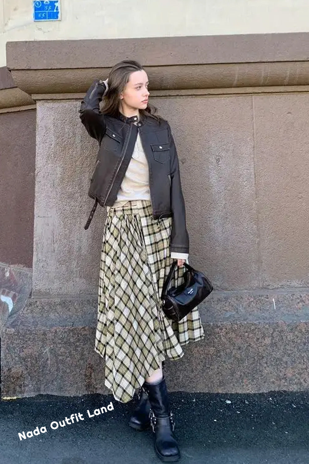 High Waist Irregular A-Line Casual Plaid Skirts