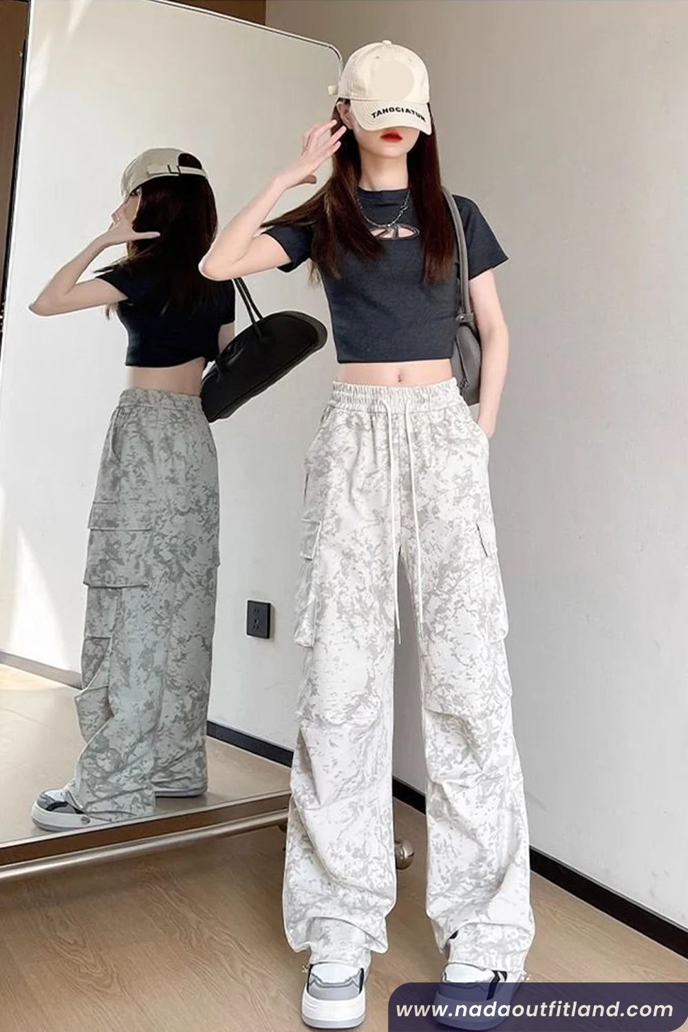 Loose Cargo Pockets Tie Dye Style Long Pants