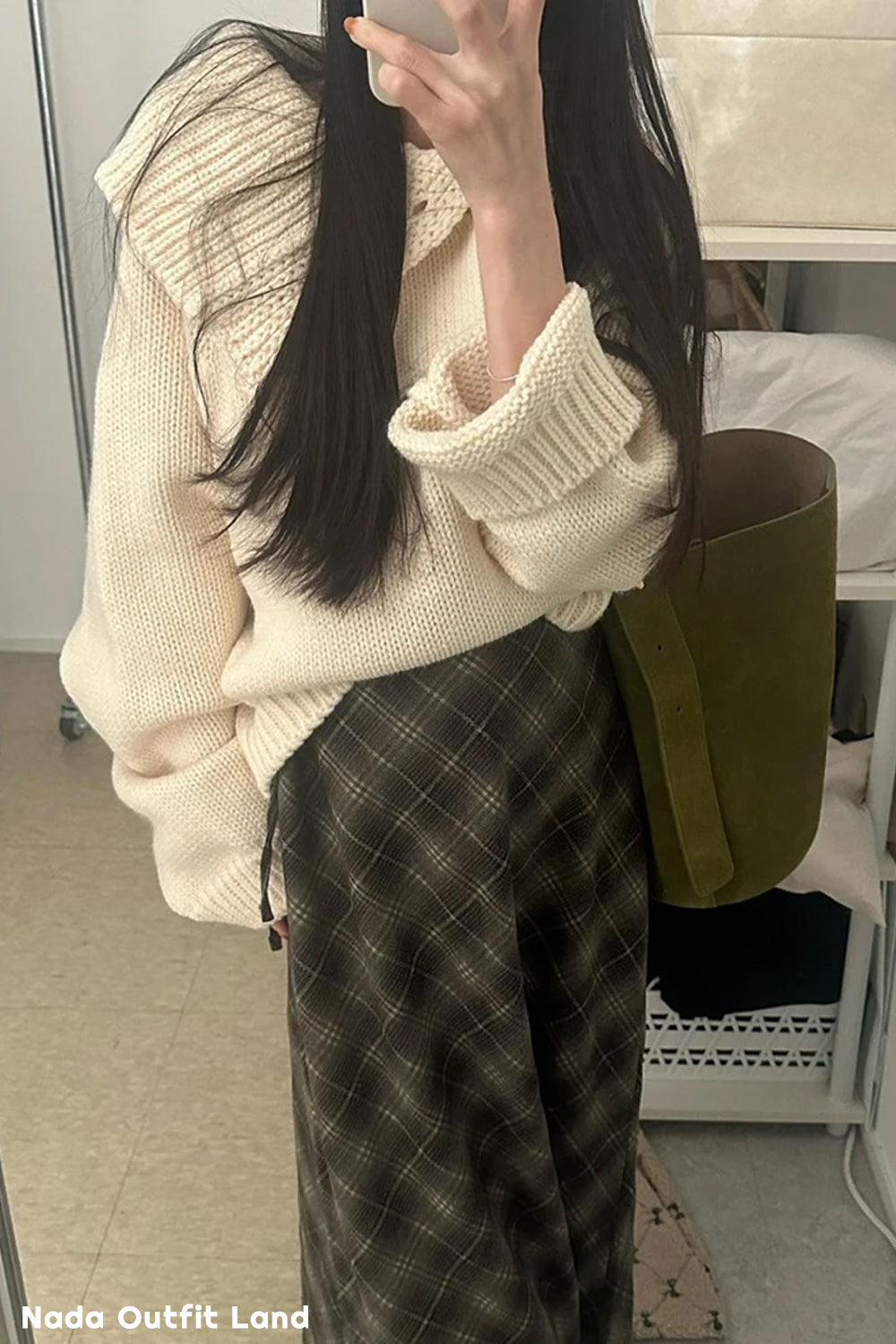 Long Sleeve Irregular Style Knitted Cropped Sweater