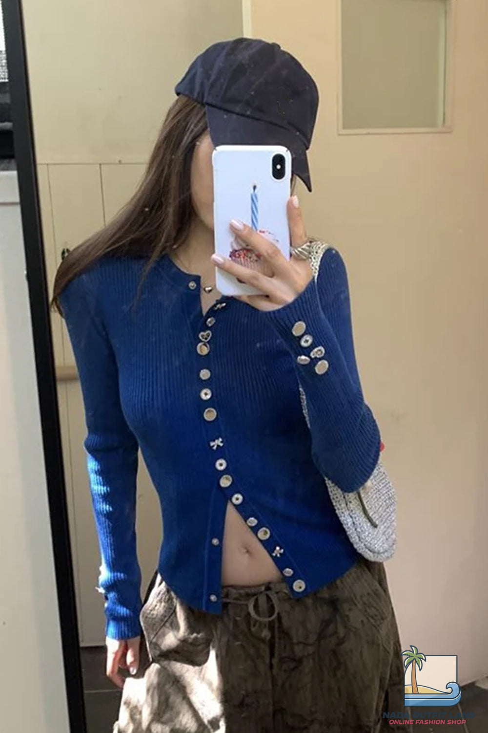 Long Sleeve Chic Buttons Slim Fit Knitted Cardigan Sweater