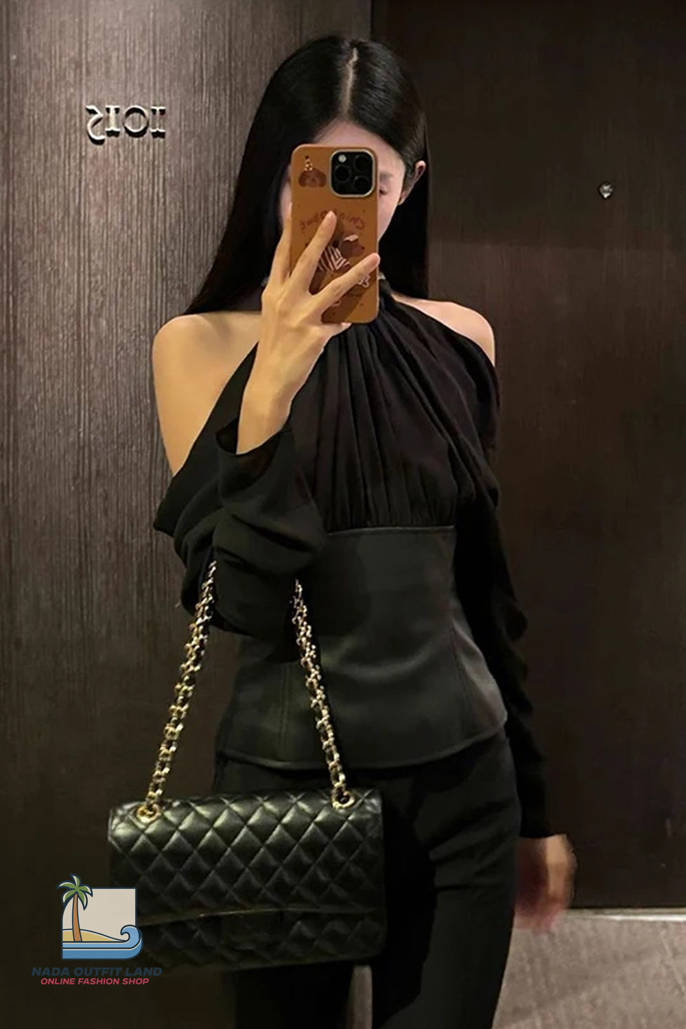 Long Sleeve Sexy Halter Off Shoulder Elegant Blouse Shirt