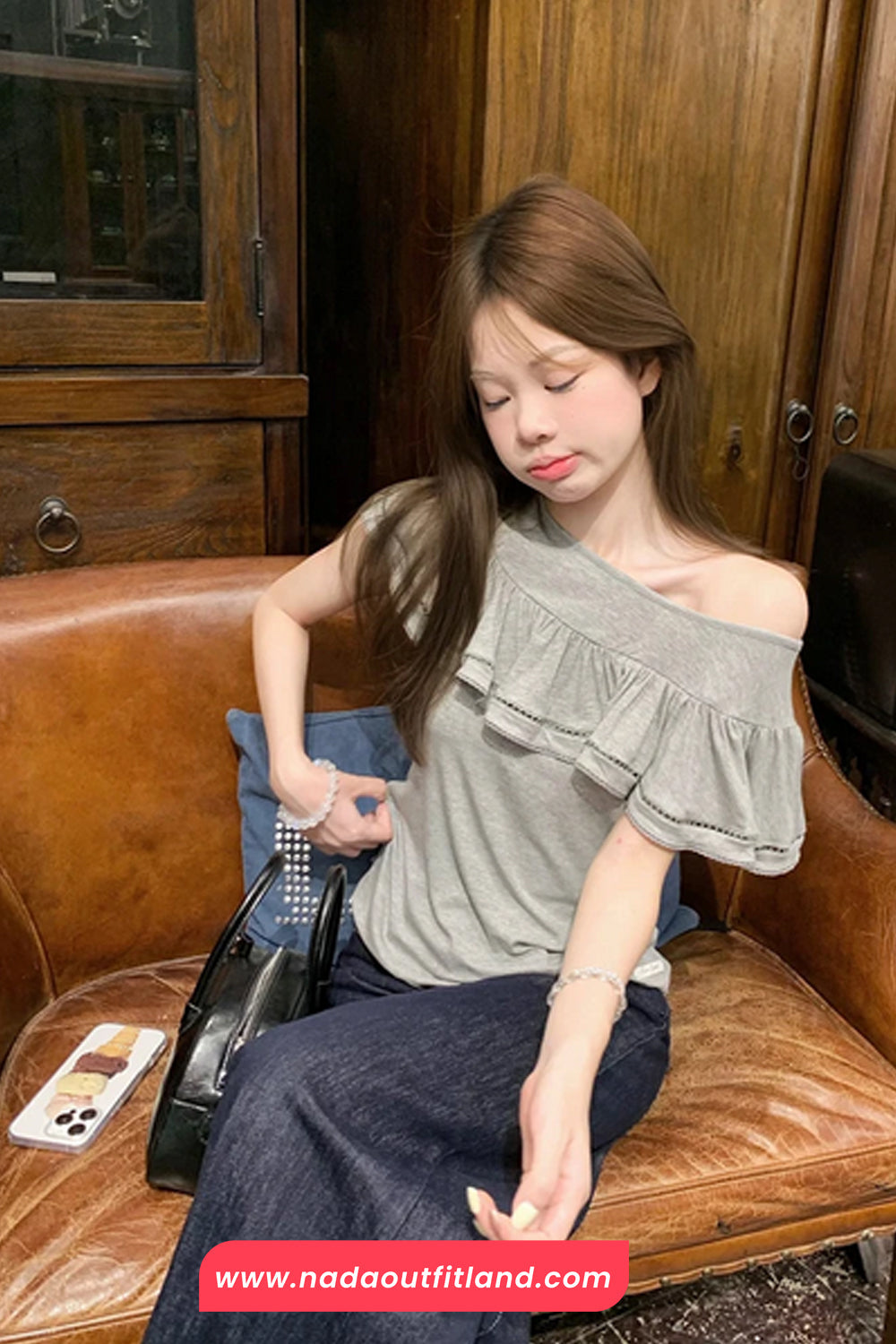 Short Sleeve Sexy Skew Collar Shirt