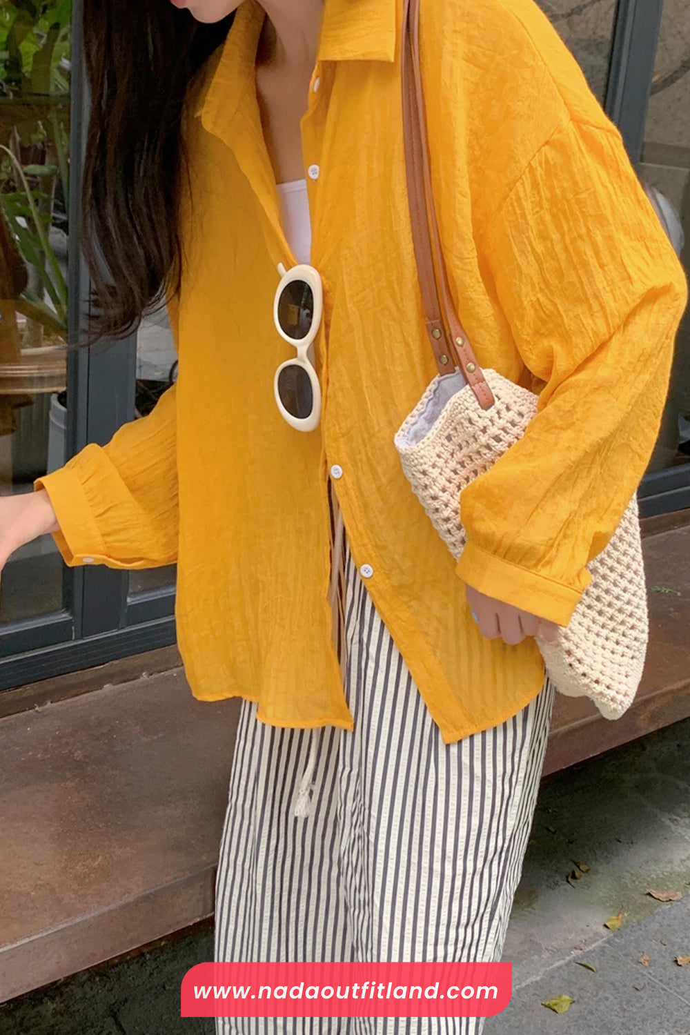Long Sleeve Solid Colors Summer Sheer Blouse Shirts
