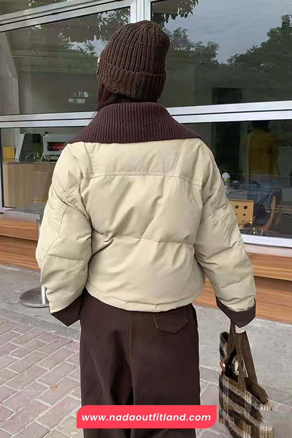 Loose Lapel Collar Parkas Coat Jacket