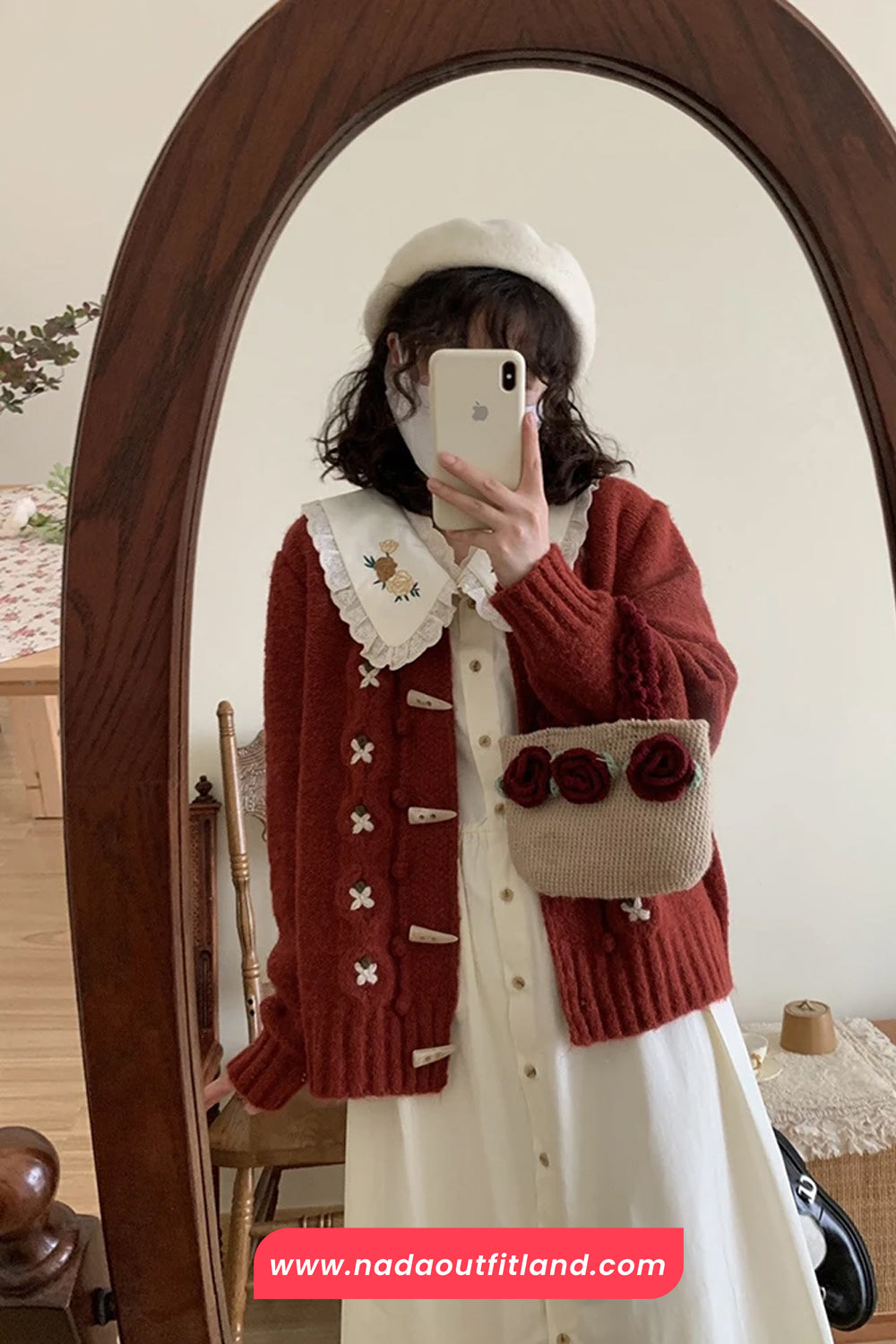 Long Sleeve Vintage Floral Embroidered Cardigan Sweater