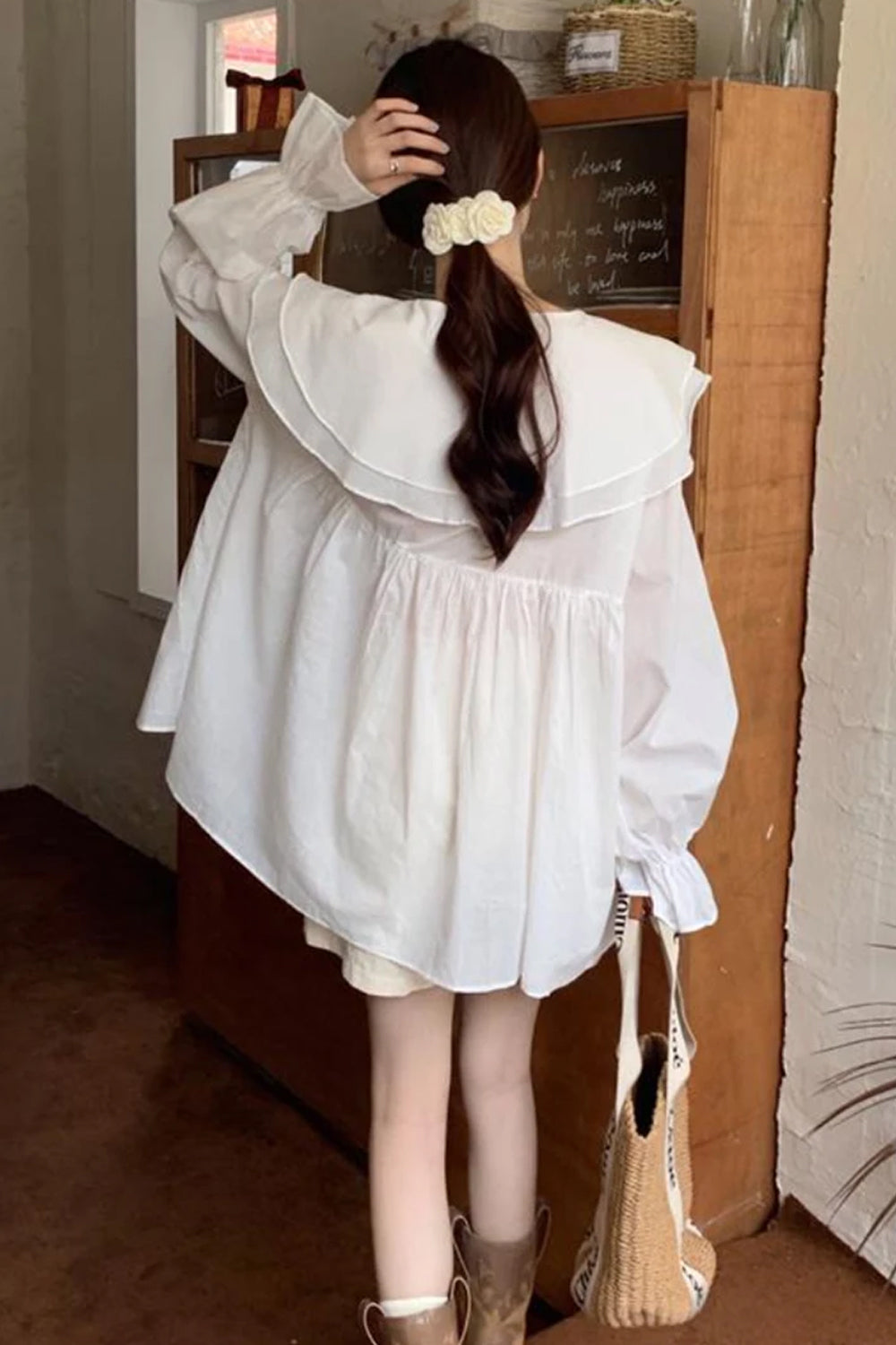 Loose Sun Proof Transparent Ruffled Blouse Shirt