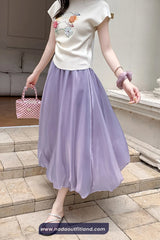 High Waist Ball Gown Elegant Long Satin Skirts