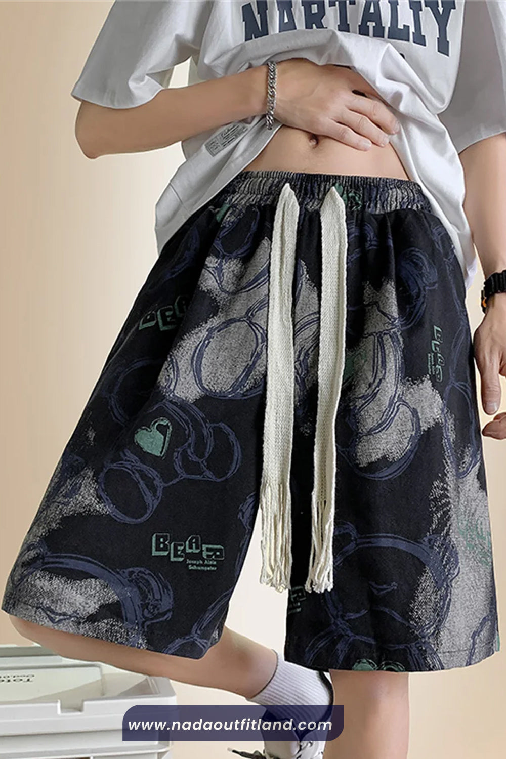 Cute Bear Pattern Casual Men Shorts