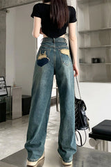 High Waist Loose Retro Basic Jeans Pants