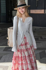 Loose Sweet Red Plaid Cute Skirts