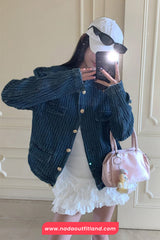 Long Sleeve Vintage Denim Coat Jacket