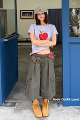 Vintage Y2k 90s Cargo Pockets Summer Pants