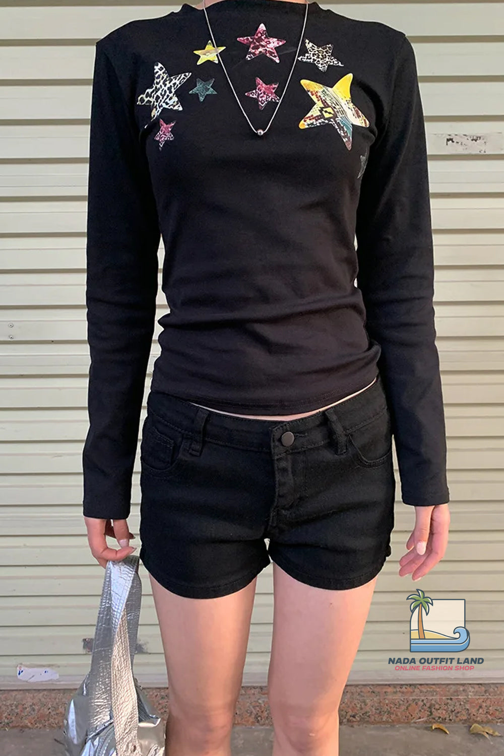 Long Sleeve Stars Aesthetic Pattern Shirt