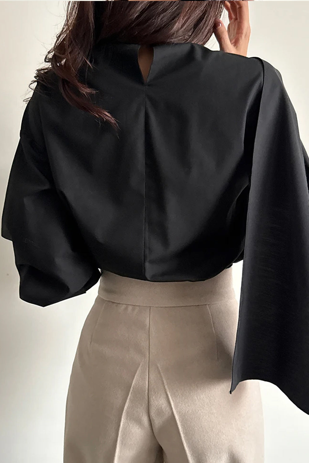 Long Sleeve Elegant Shawl Patchwork Office Blouse Shirt