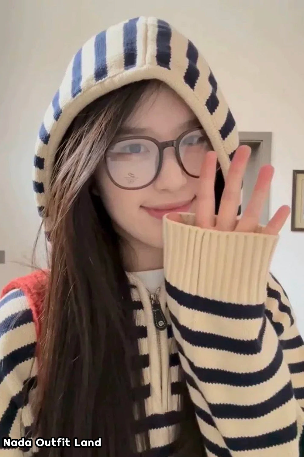 Vintage Striped Hooded Knitted Sweater