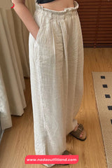 Loose Elegant Striped Classic Casual Pants