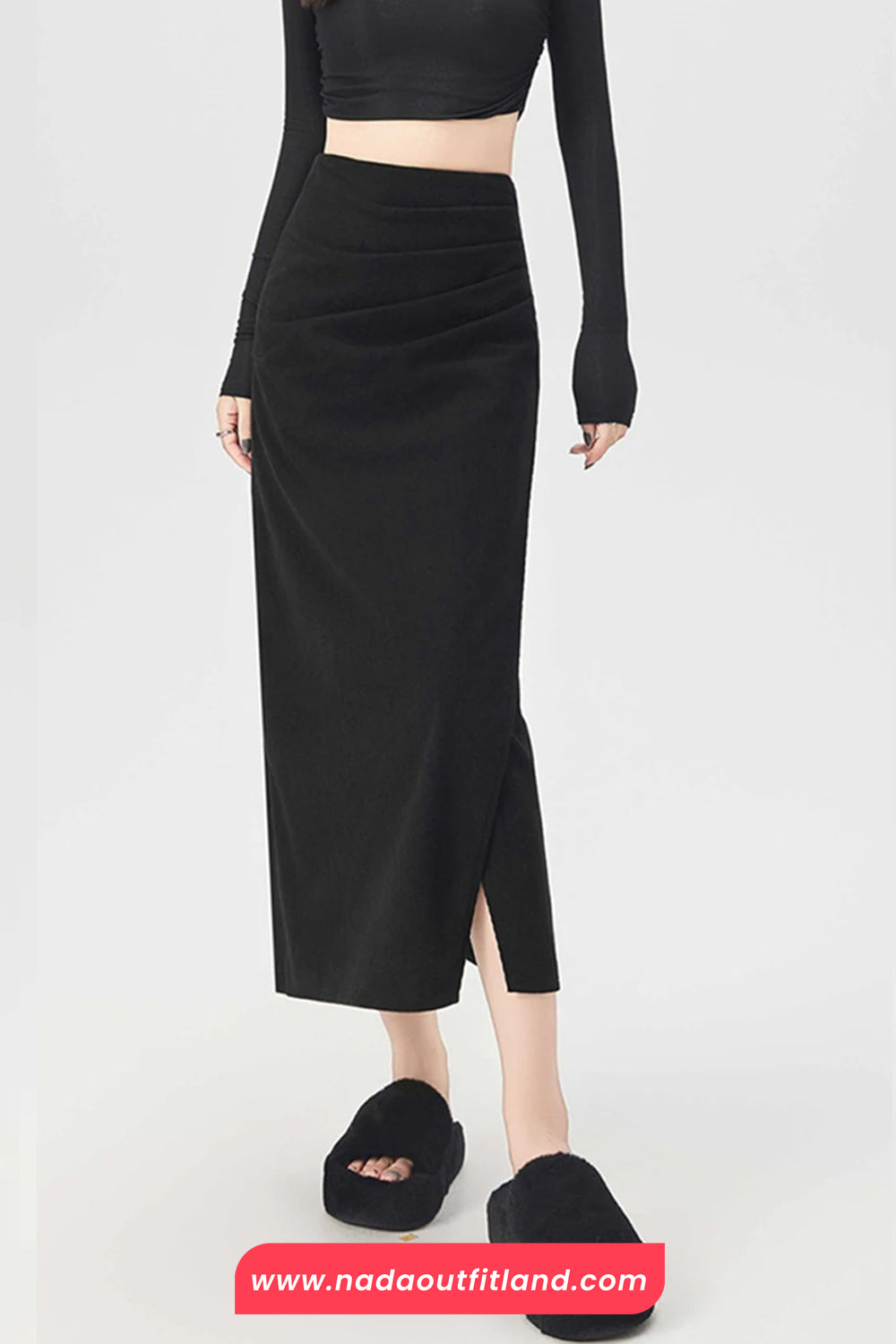 High Waist Sexy Folds Wrap Elegant Corduroy Skirts