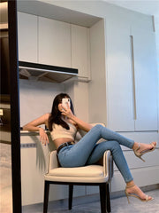 Stretch Skinny Denim Long Pants