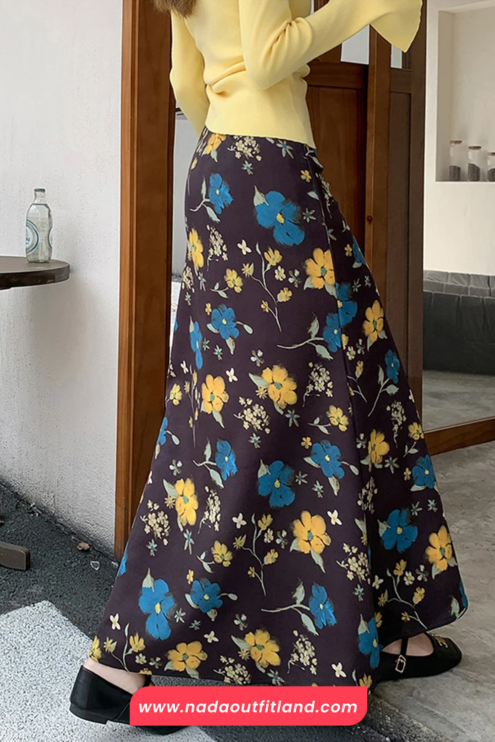 High Waist Retro Floral Long Elegant Skirts