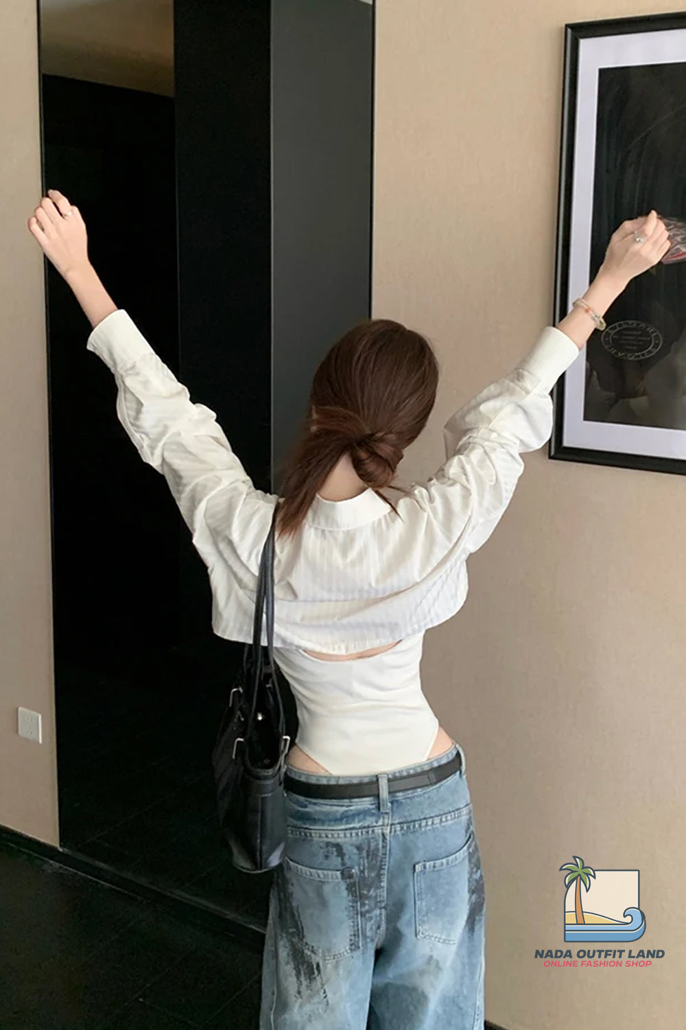 Long Sleeve Striped Blouse Sexy Slim Bodysuit