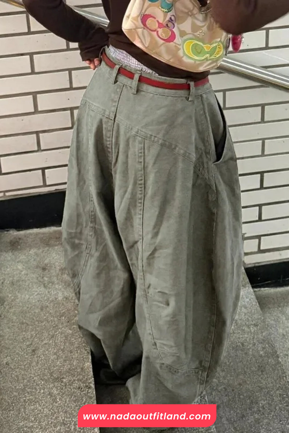 Loose Vintage Pockets Wide Leg Pants