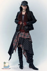 Vintage Asymmetrical Hip Hop Grunge Plaid Skirts