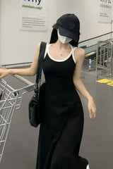 Loose Sleeveless Off Shoulder Long Dress