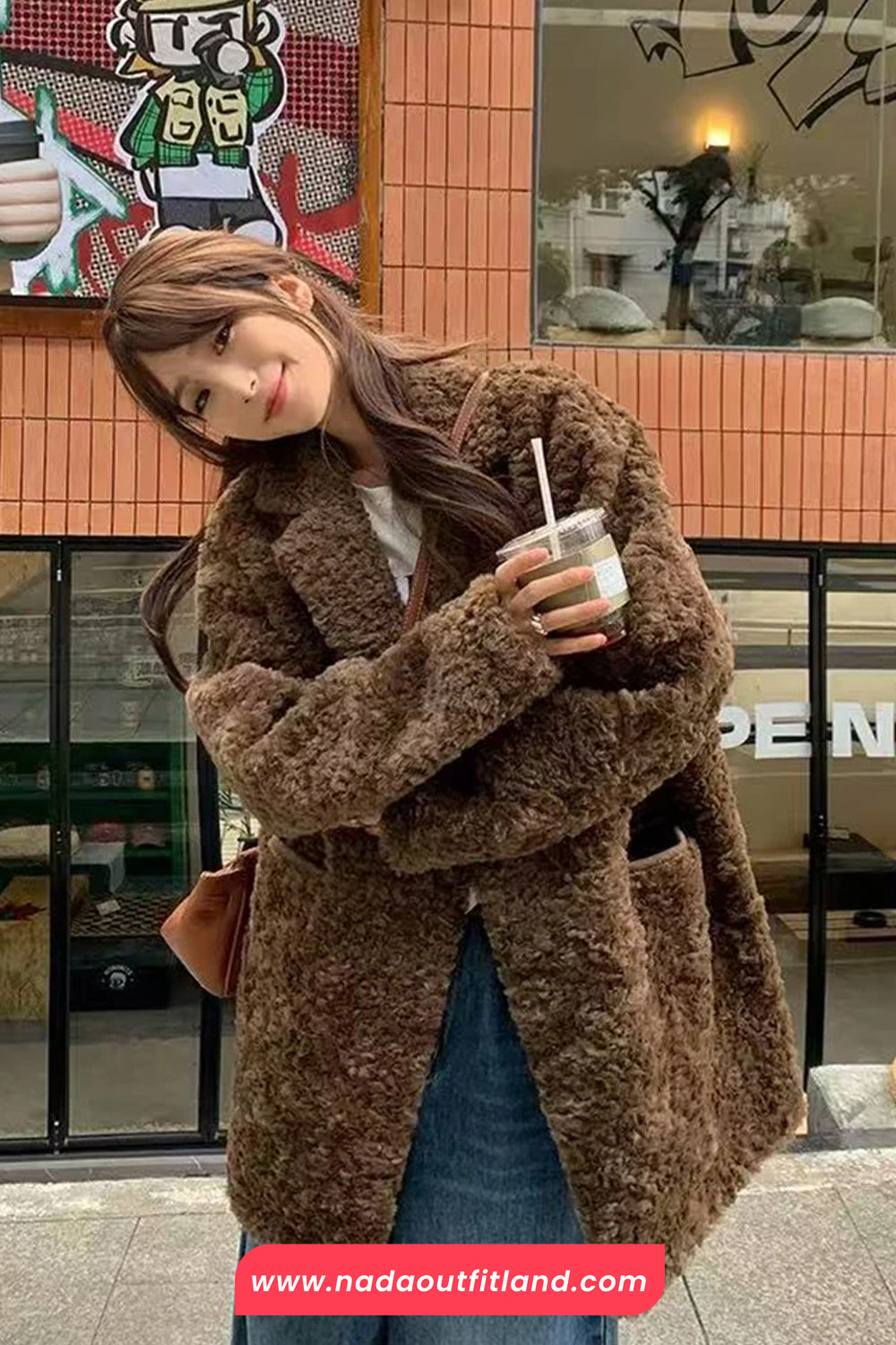 Long Sleeve Faux Lambs Casual Retro Coat Jacket