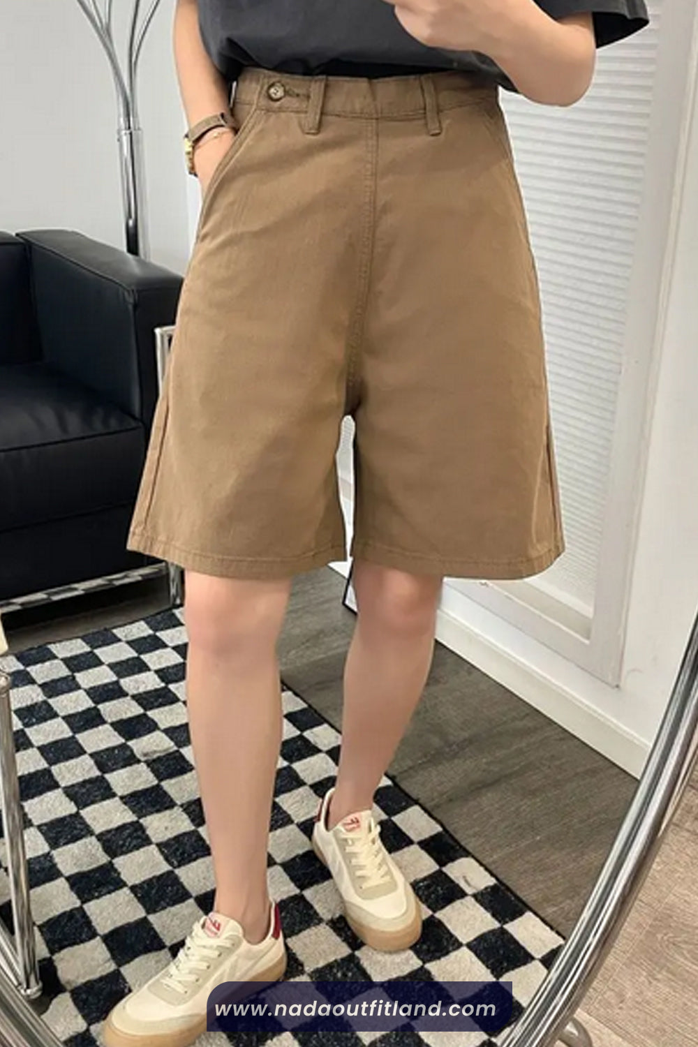 High Waist Khaki Colors Basic Shorts