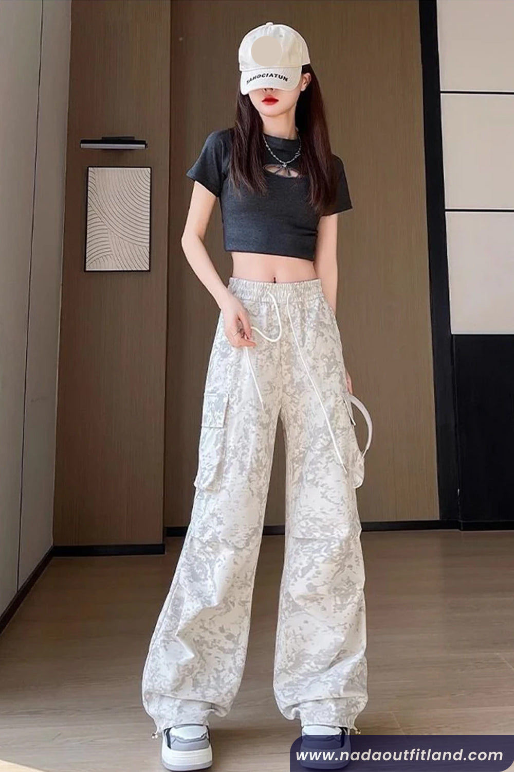 Loose Cargo Pockets Tie Dye Style Long Pants