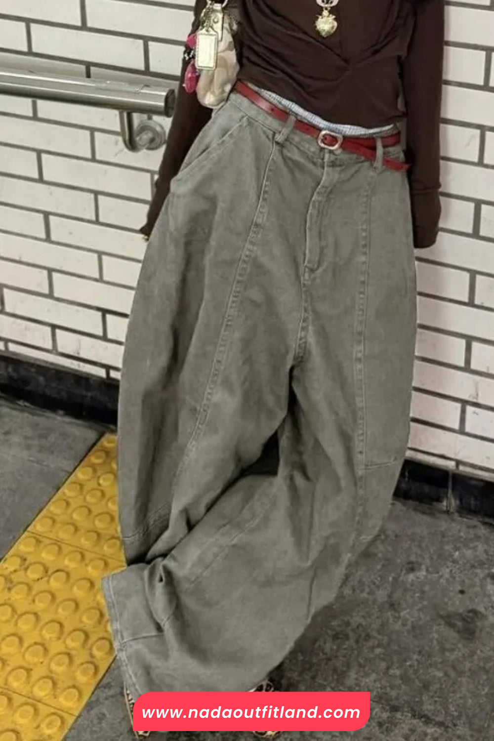 Loose Vintage Pockets Wide Leg Pants