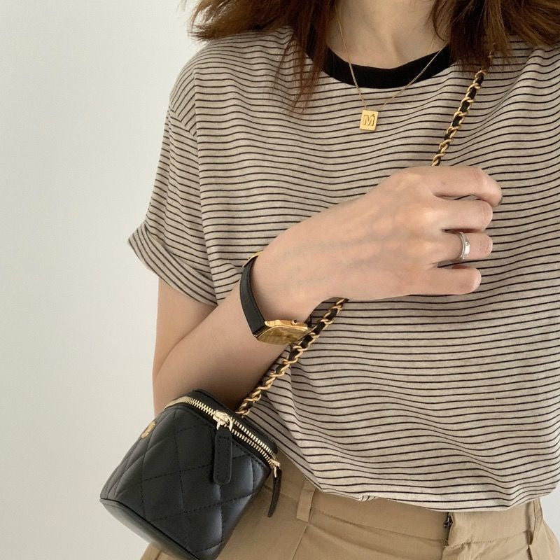 Short Sleeve O-Neck Striped Shirts