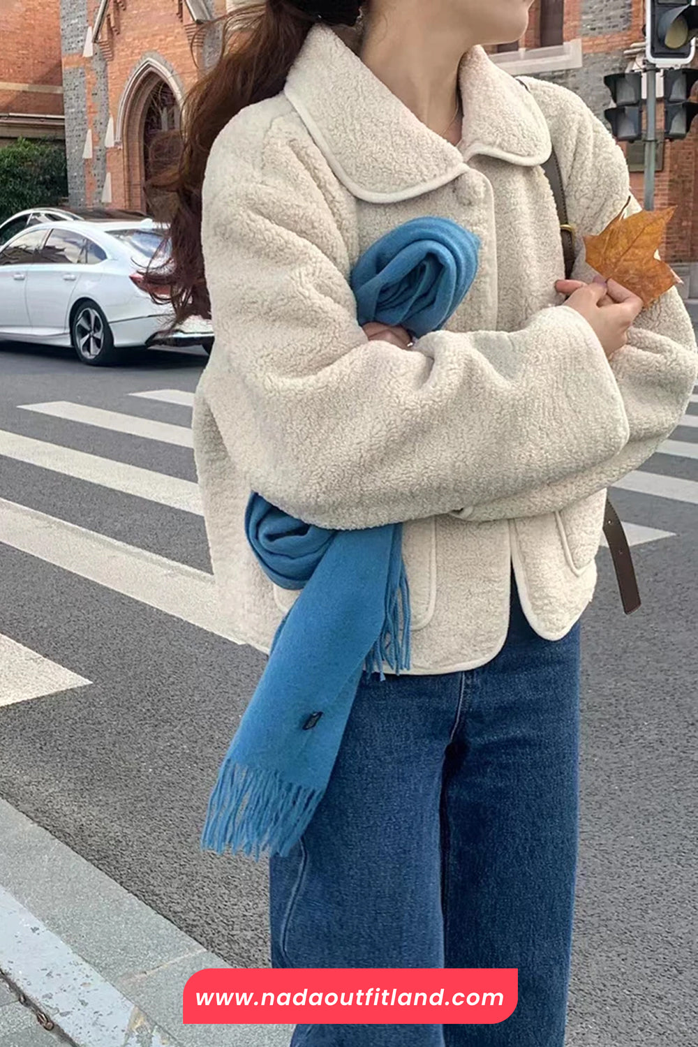 Lapel Collar Vintage Lamb Wool Fluffy Cropped Jacket