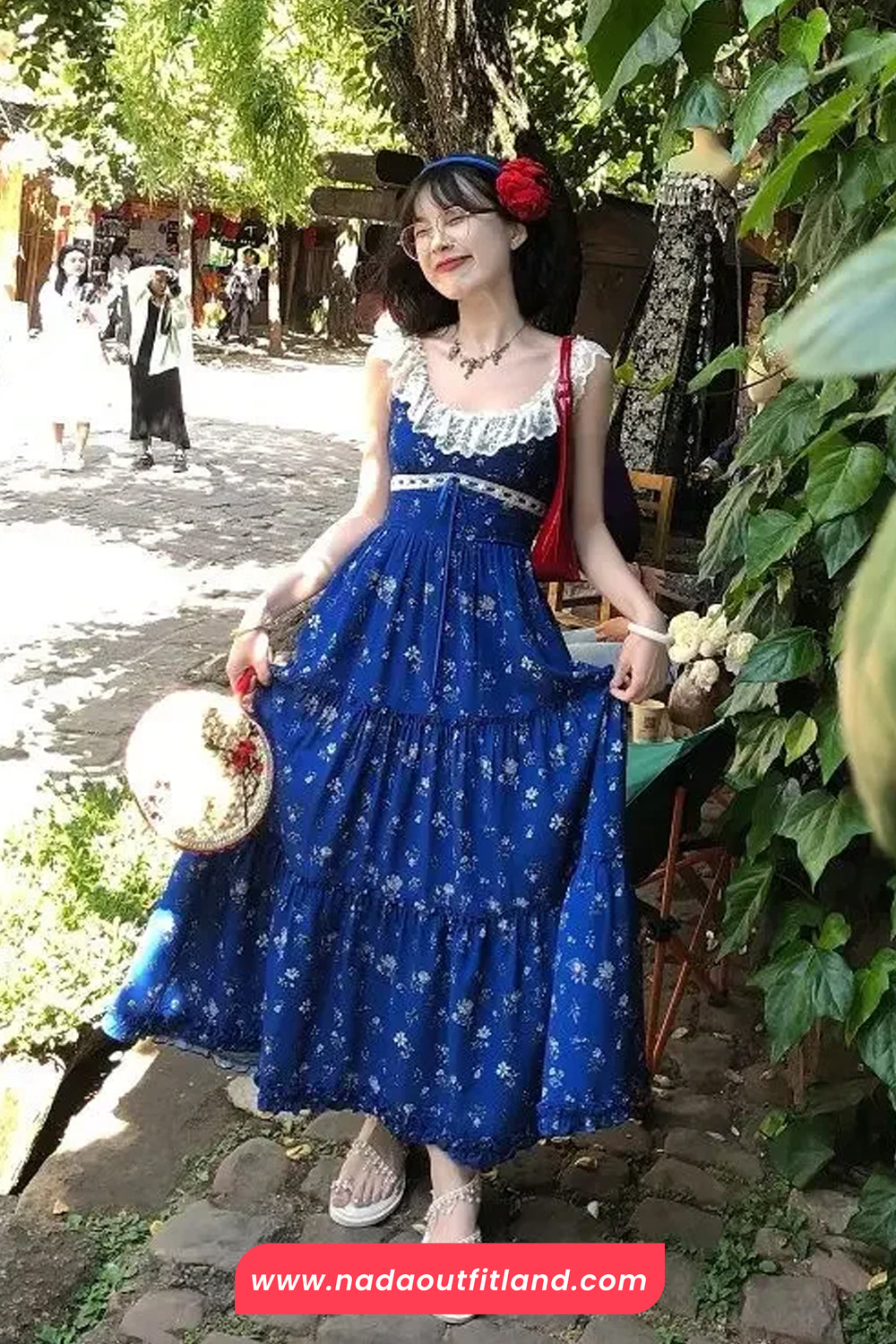 Sexy Cute Floral Pattern Beach Vacation Long Dress