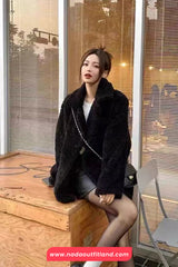 Long Sleeve Faux Lambs Casual Retro Coat Jacket