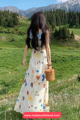 Vintage Elegant Floral Pattern Summer Dress