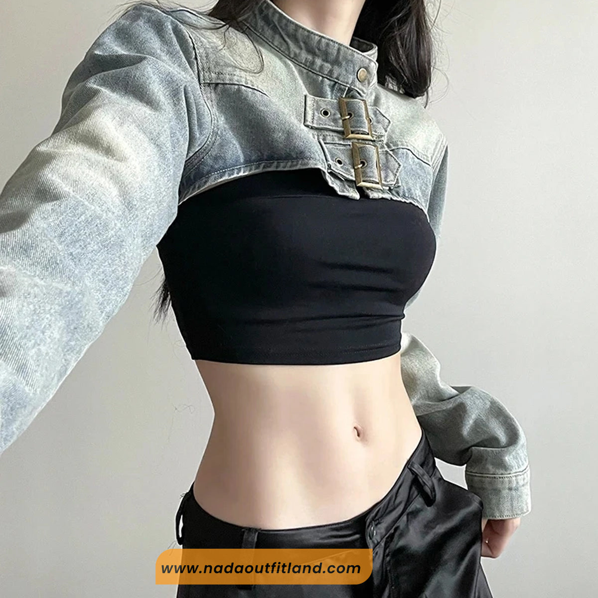 Long Sleeve Sexy Cropped Retro Jeans Jacket